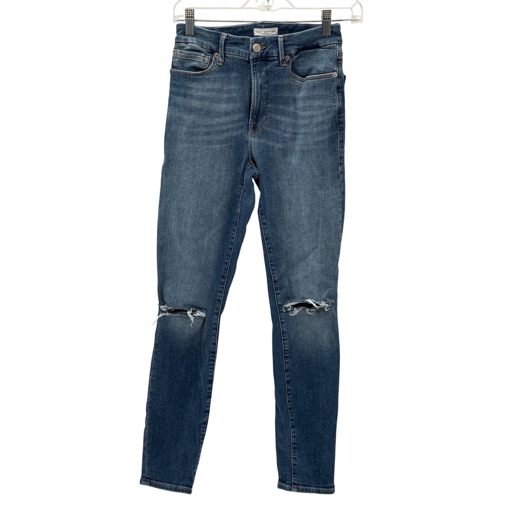 Good American Jeans‎ Good Legs Distressed High Rise Women Size 4/27 Skinny